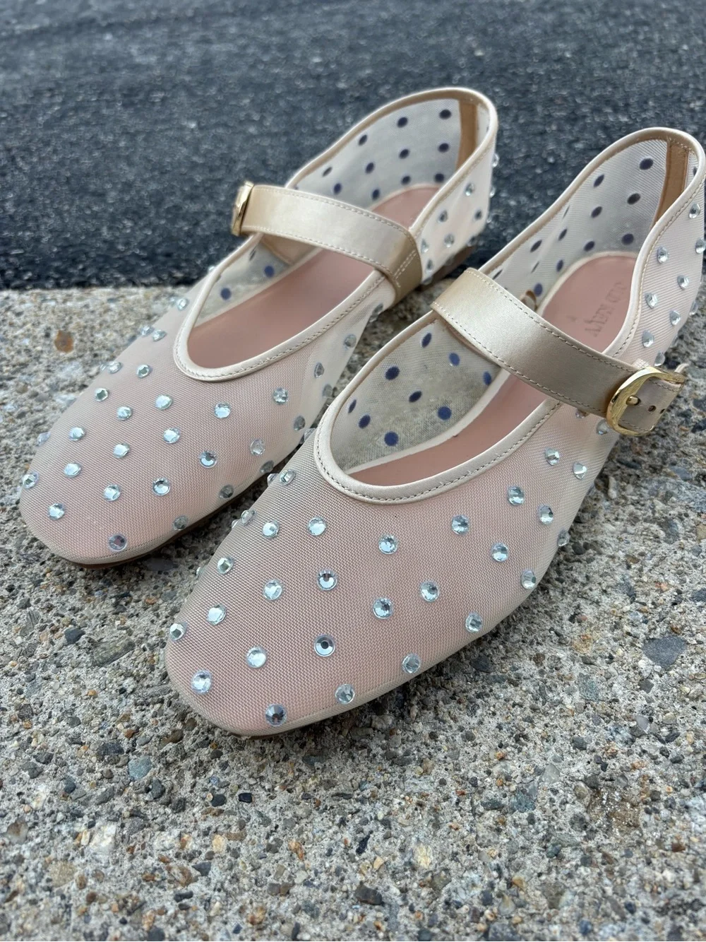 Old Navy Mesh Embellished Mary Jane Ballet Flats